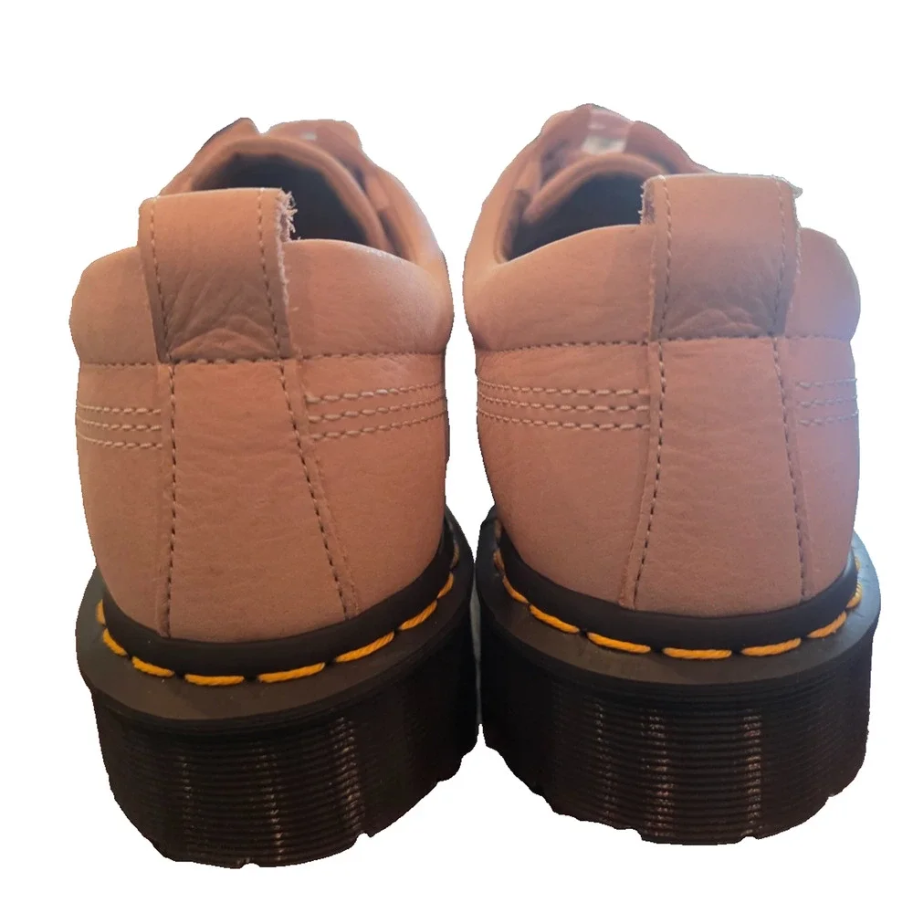 Dr. Martens Lowell Lace-Up Shoes Women 9 Pink Nubuck Leather Moc Toe Casual NWOB